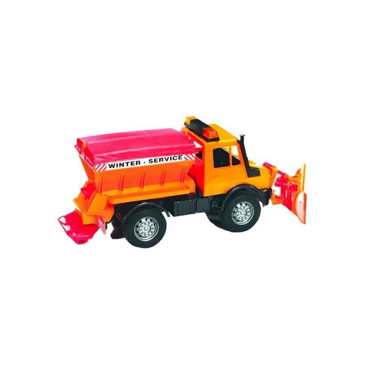 Bruder 2572 Mercedes Benz UNIMOG s radlicí a sypač