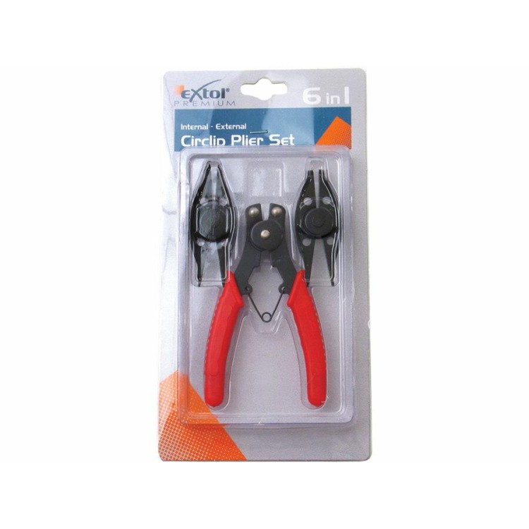 Extol Premium 10292 Kleště seegerové s vyměnitelnými čelistmi 6 v 1, CrMoV