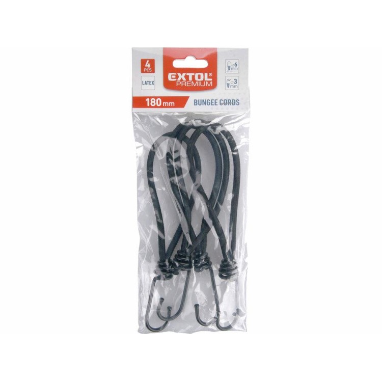 EXTOL 8861110 Gumy upínací krátké latexové 4ks, 18cm x O 6mm, latex
