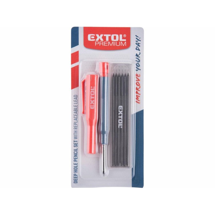 EXTOL 8853007 Tužka-značkovač s pouzdrem a vyměnitelnou tuhou, 2,8mm tvrdost HB