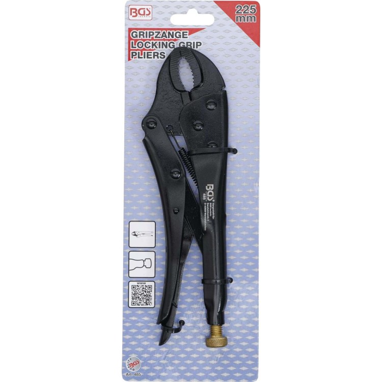 BGS100485 Samosvorné upínací kleště Grip 225 mm černé