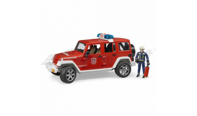 Jeep Wrangler Rubicon požární s figurkou Bruder 02528