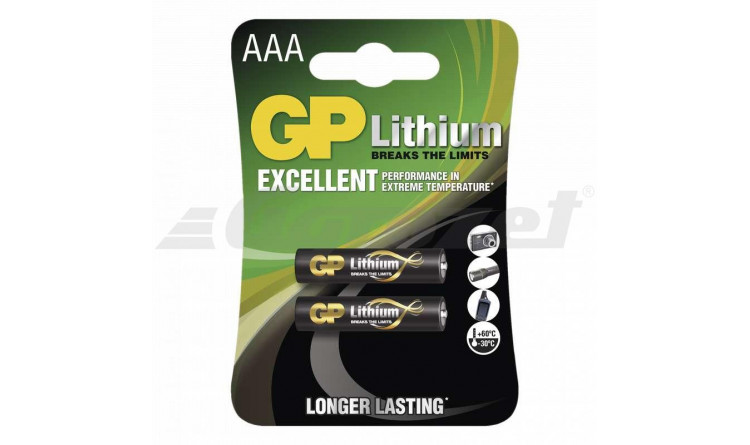 Baterie GP lithiová HR03 (AAA) 2 ks v blistru