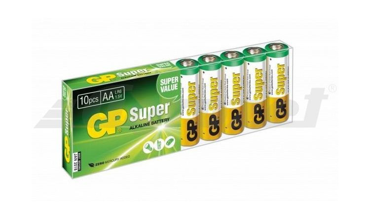 Alkalická baterie GP Super LR6 (AA) 10 ks ve fólii