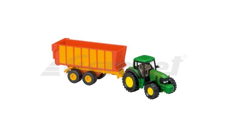 Model John Deere traktor s vlekem