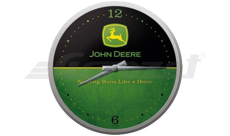 Nástěnné hodiny Logo Black John Deere