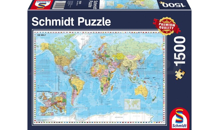 Puzzle mapa světa, 1 500 dílků