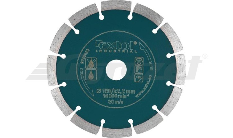 EXTOL Kotouč diamantový řezný segmentový Grab Cut, suché řezání, 150x22,2x2,5mm