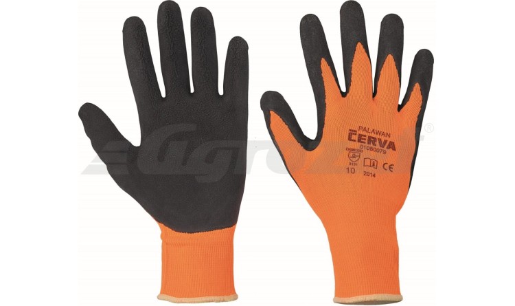 CERVA PALAWAN ORANGE / Povrstvené nylonové rukavice vel. 11