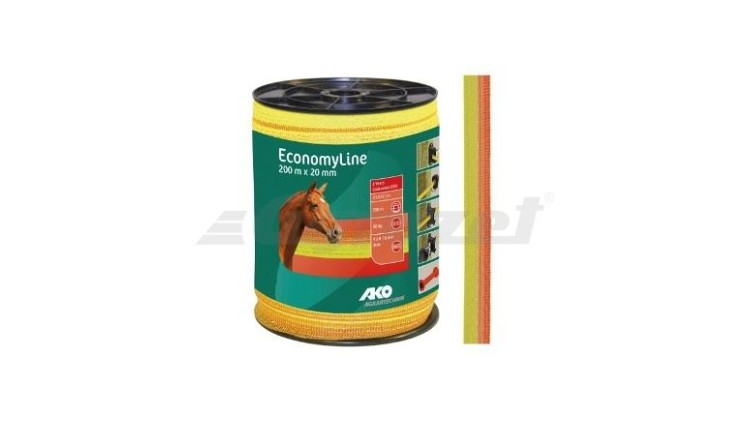 Polyetylenová páska pro elektrické ohradníky EconomyLine - BASIC 20 mm žlutá