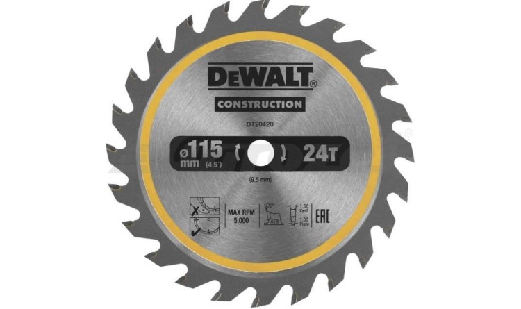 DeWalt DT20420-QZ Pilový kotouč 115 x 9,5 mm, 24 zubů