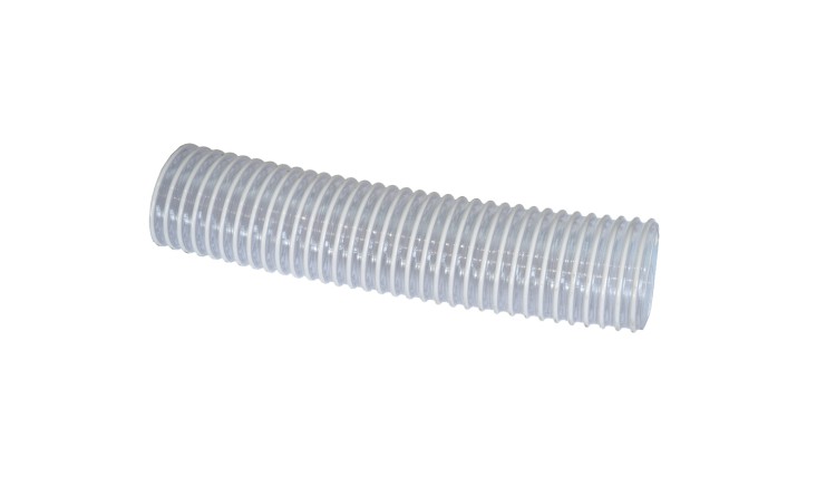 Hadice z měkčeného PVC 100/108,6 LIGNUM CLEAR průhledná s bílou spirálou