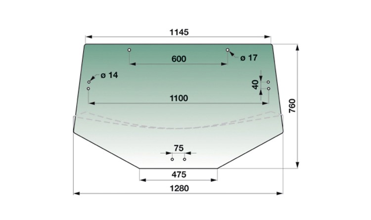 Sklo zadní JD 6120-7530