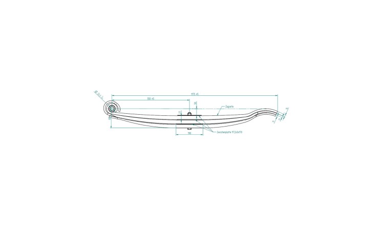 Pero parabolické s pouzdrem 6T š100/síla27/počet listů3-délka1100/24- odpr.50mm