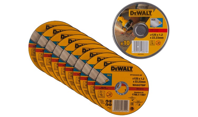 DEWALT DT42340TZ sada 10ks kotouč na nerez 125x22,2x1,2mm