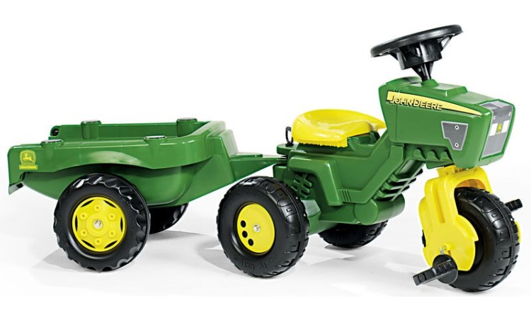 Rolly Toys Dětská tříkolka John Deere s přívěsem