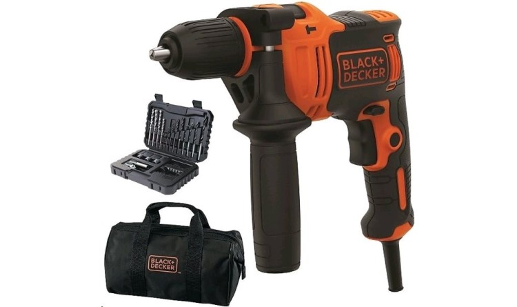 BLACK&DECKER BEH710SA32 Vrtačka příklepová 710 W + sada nástrojů (32 ks)