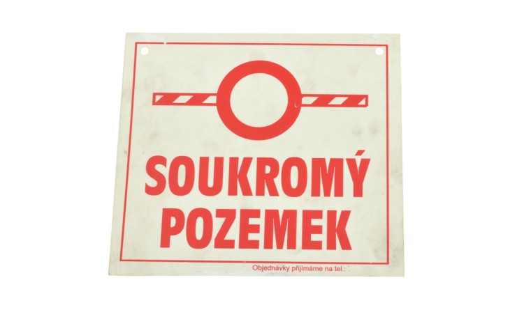Tabulka varovná SOUKROMÝ POZEMEK