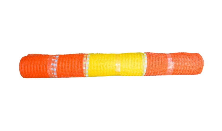 Síť ochranná 1,5 m s reflexním páskem, žlutá + oranžová