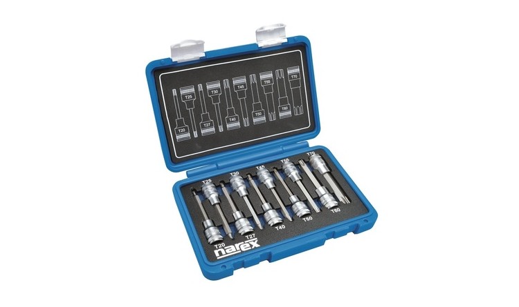 NAREX 443000962 Sada hlavic 1/2" zástrčných TORX TX 20-70 L100mm 10dílná