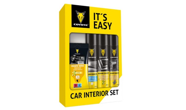 COYOTE Interios set- čistící ubrousky, čistič plastů, skel a čalounění