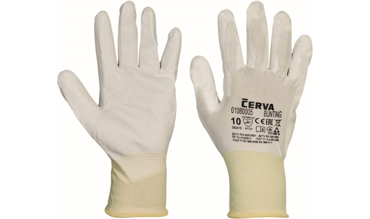 CERVA BUNTING / Polomáčené rukavice vel. 10