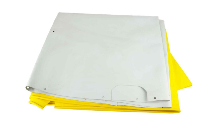 Plachta levá na A9, A10 šedivá/žlutá