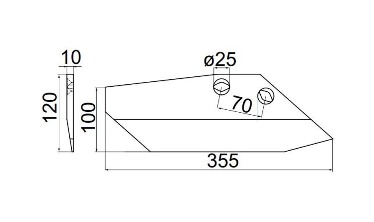 Pöttinger 966.50.031.0 Ostří pravé SYNKRO