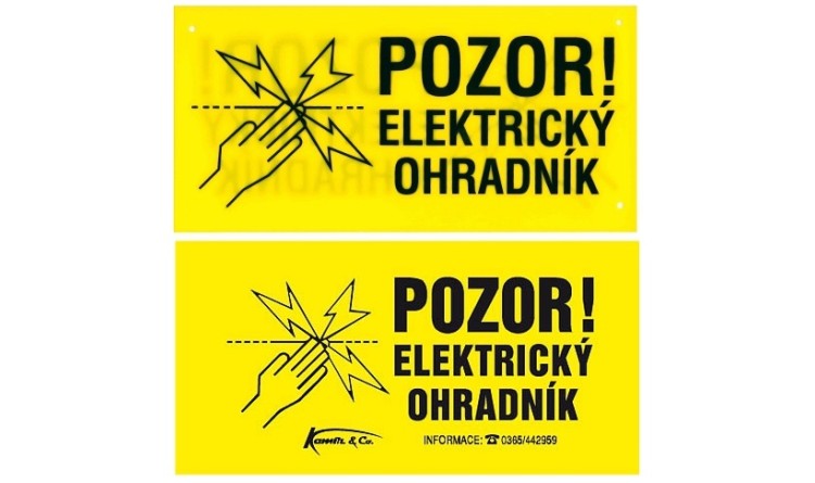 Výstražná cedulka elektrický ohradník