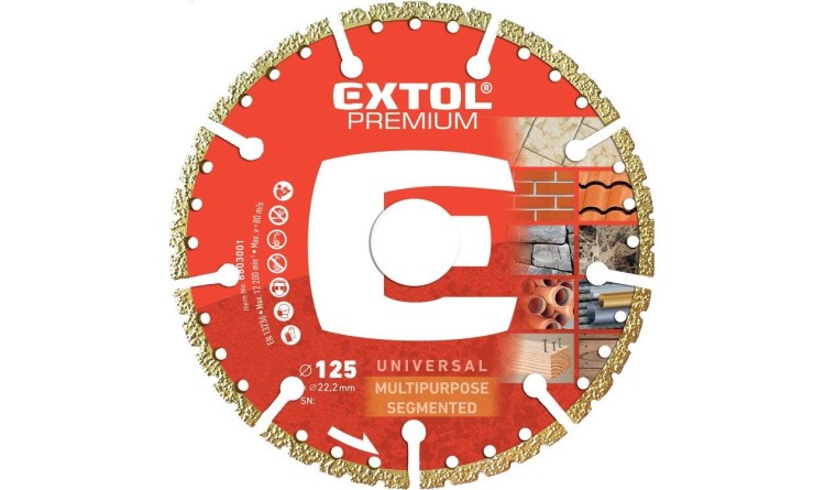 Extol PREMIUM 8803001 Kotouč řezný diamantový MULTI univerzální, O125x2,2x22,2mm