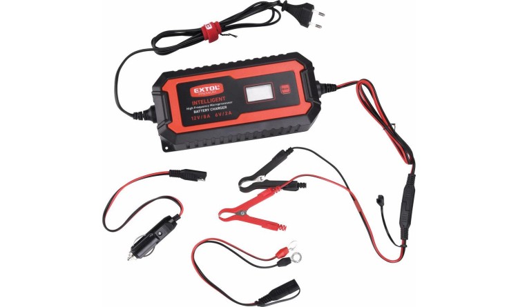 EXTOL 8897303 Autonabíječka 9stupňová, řízená mikroprocesorem, 12V/6V, 8A