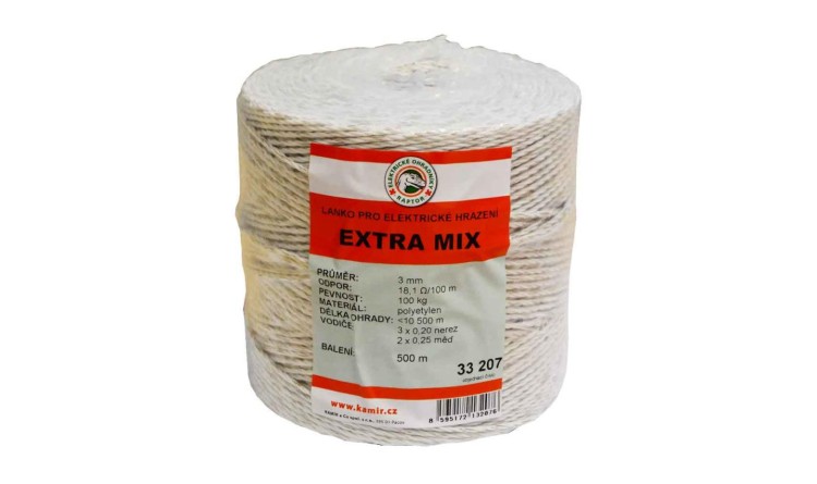 33207 Polyetylenové lanko pro elektrické ohradníky EXTRA MIX