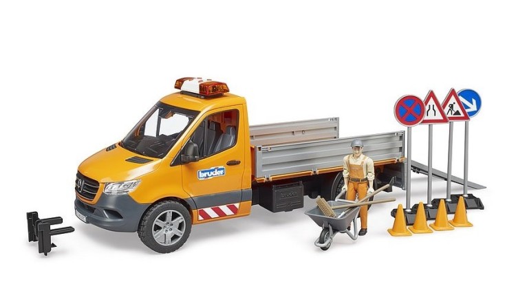 MB Sprinter komunál s řidičem a příslušenstvím Bruder 02677