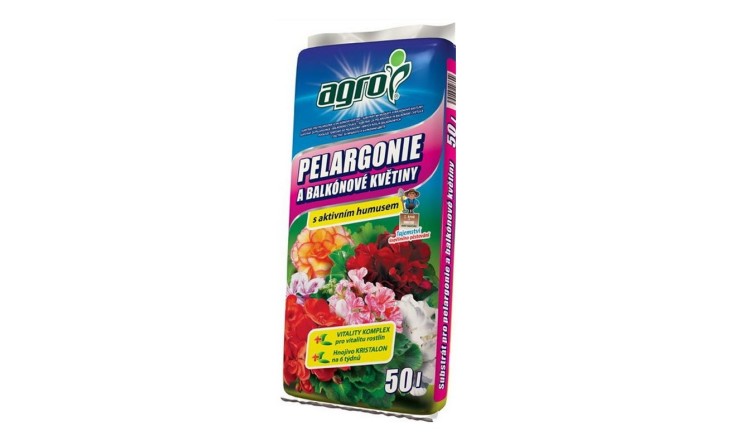 AGRO Substrát pro pelargonie a jiné balkónové květiny 50l
