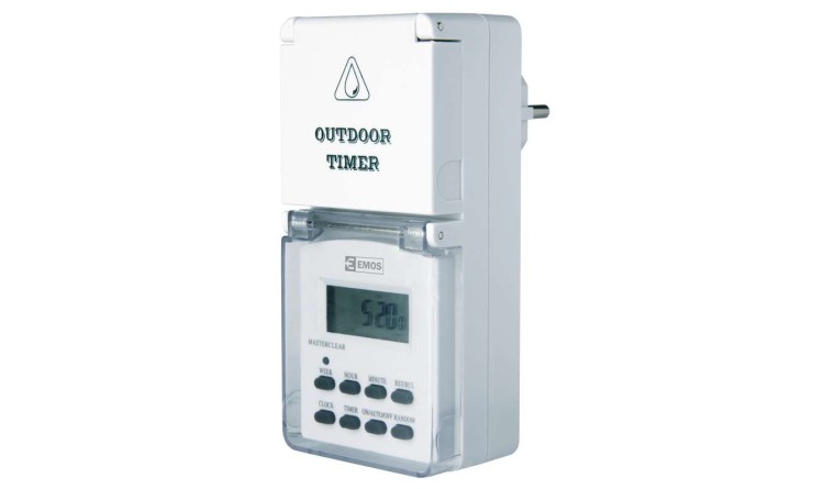 Časovač - digitální spínací zásuvka venkovní IP44