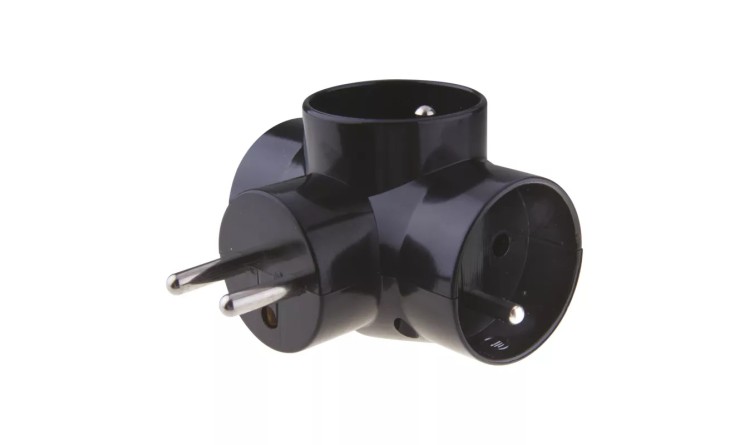 Emos P0030 Zásuvka rozbočovací 3x kulatá, černá