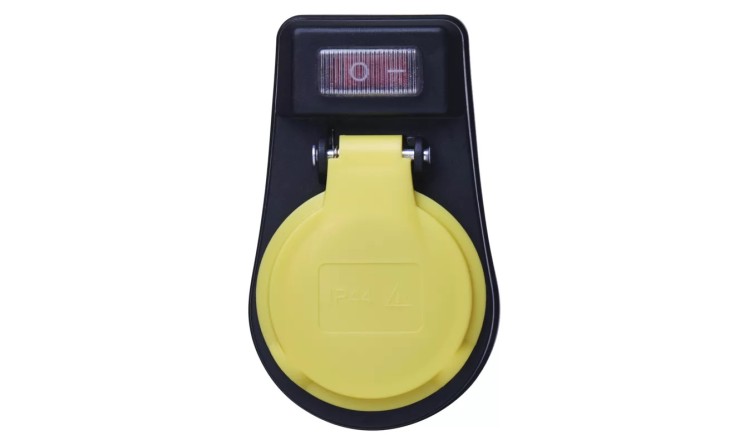 Emos P00271 Zásuvka s vypínačem, IP44, černá