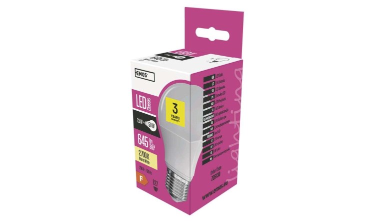 EMOS ZQ5130 Žárovka LED Classic A60 7,3W E27 teplá bílá