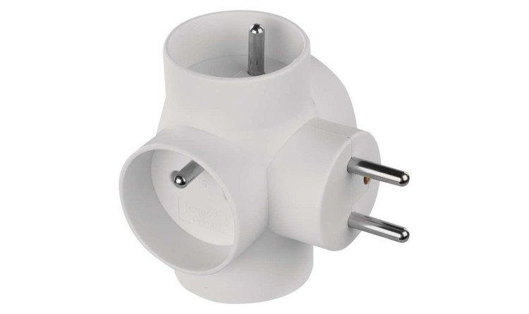 EMOS P0040 Rozbočovací zásuvka 4x kulatá, bílá