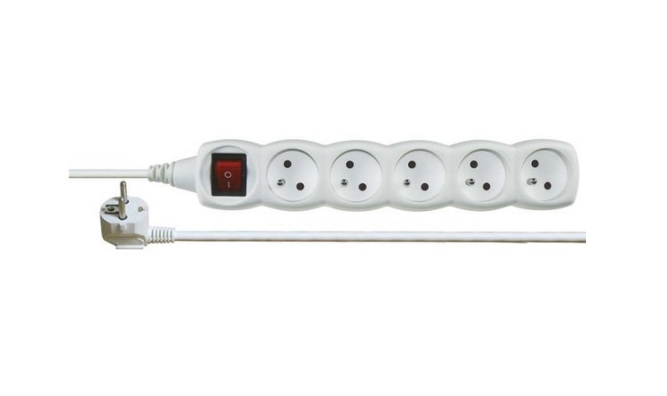 Prodlužovák 5 zásuvek 5 m+vyp~250 V/10 A