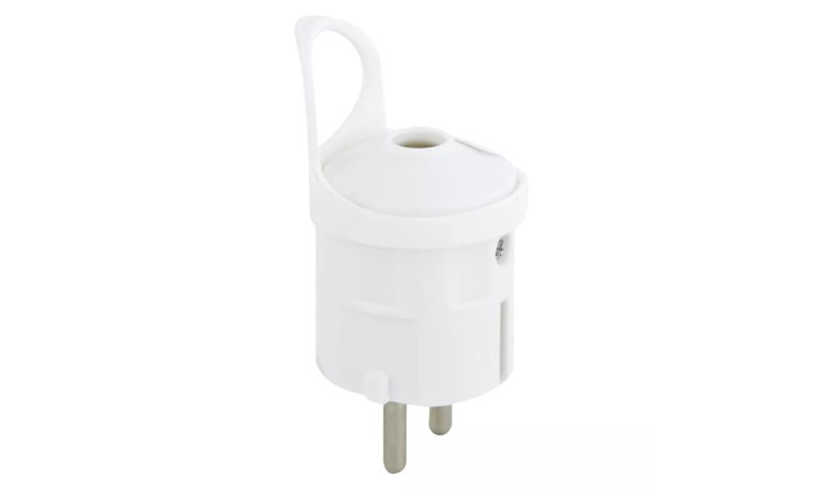 Emos P0038 Vidlice přímá pro prodlužovací kabel, bílá