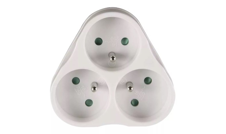 Emos P0026 Zásuvka rozbočovací 3x kulatá, bílá