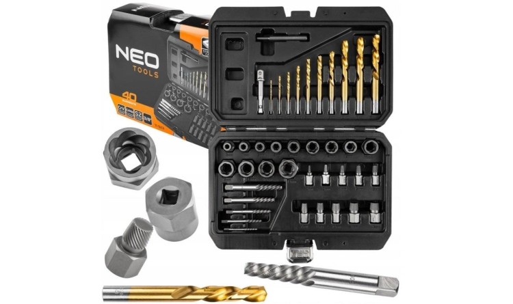 NEO TOOLS 11-923 Sada na zalomené šrouby 40ks