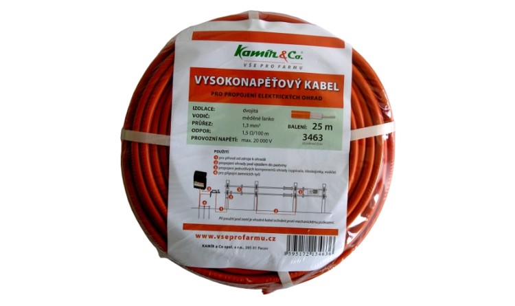 Vysokonapěťový kabel pro elektrické ohradníky - dvojitá izolace
