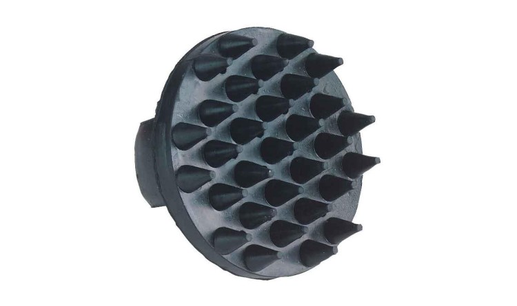 Hřeblo gumové k masáži s páskou pro ruku černé