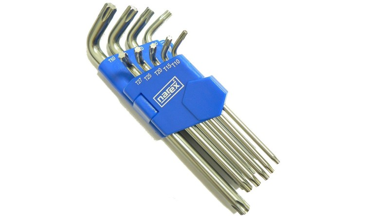 NAREX 443000340 Sada klíčů 9dílná TORX TX10-50