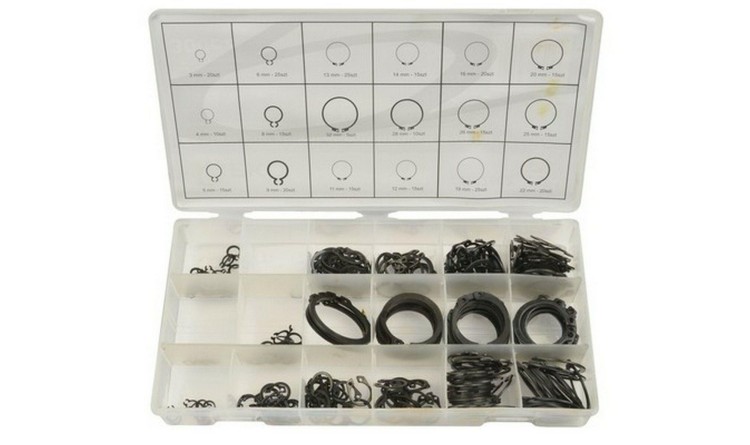 Geko G02802 Pojistné kroužky sada 300ks, R1-R19, pr. 3 -32mm