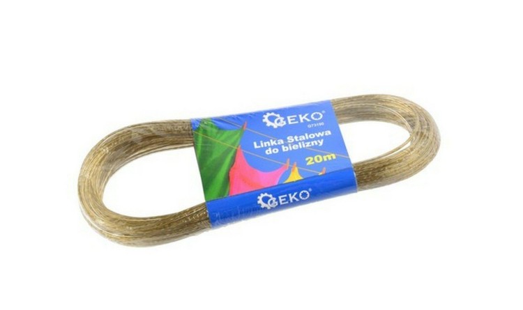 Geko G73190 Šňůra ocelová na prádlo, 2mm x 20m