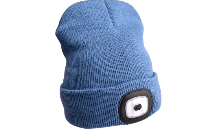 Čepice s čelovkou 45lm, nabíjecí, USB, modrá, univerzální velikost