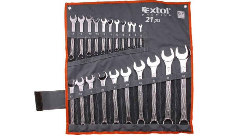 EXTOL PREMIUM klíče očkoploché, sada 21ks, 6-32mm